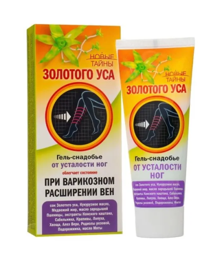 ЗОЛОТОЙ УС гель-снадобье при тяжести в ногах при варикозном расширении вен 75мл 1409